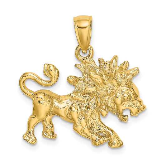 14k Yellow Gold Large Leo Zodiac Charm