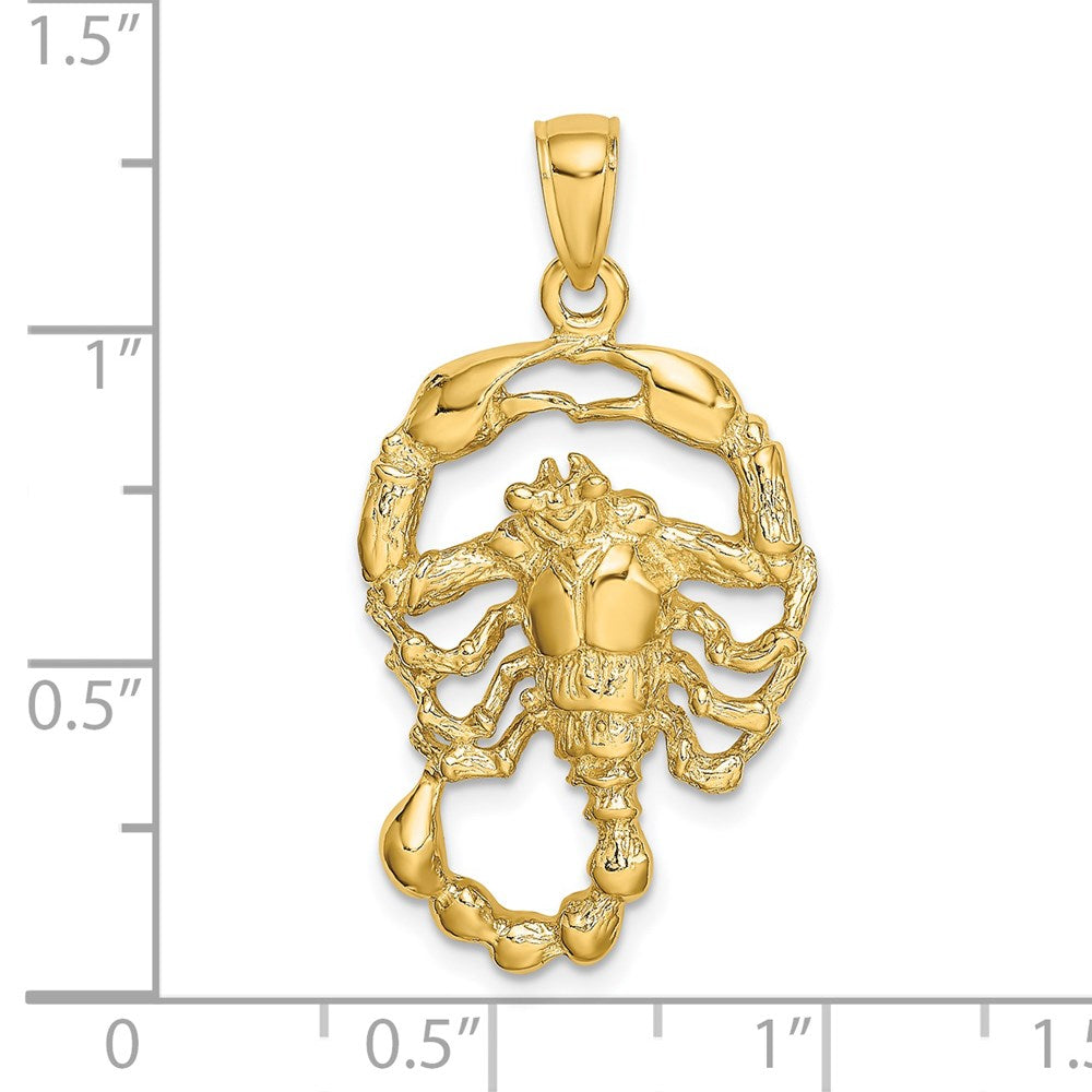 14k Yellow Gold Large Scorpio Zodiac Charm