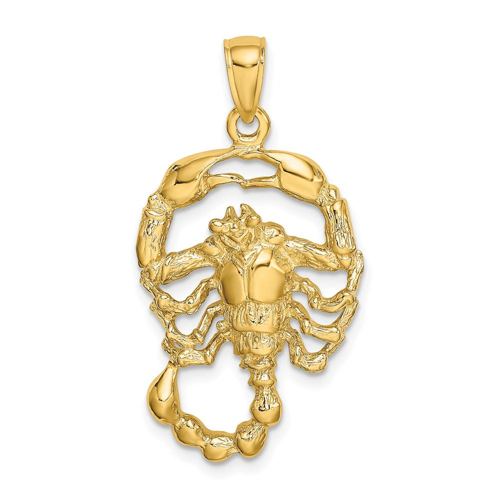 14k Yellow Gold Large Scorpio Zodiac Charm