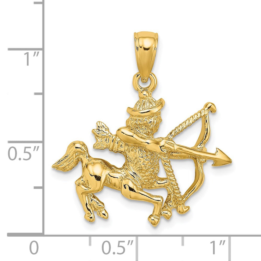 14k Yellow Gold Large Sagittarius Zodiac Charm