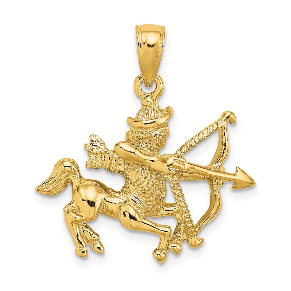 14k Yellow Gold Large Sagittarius Zodiac Charm