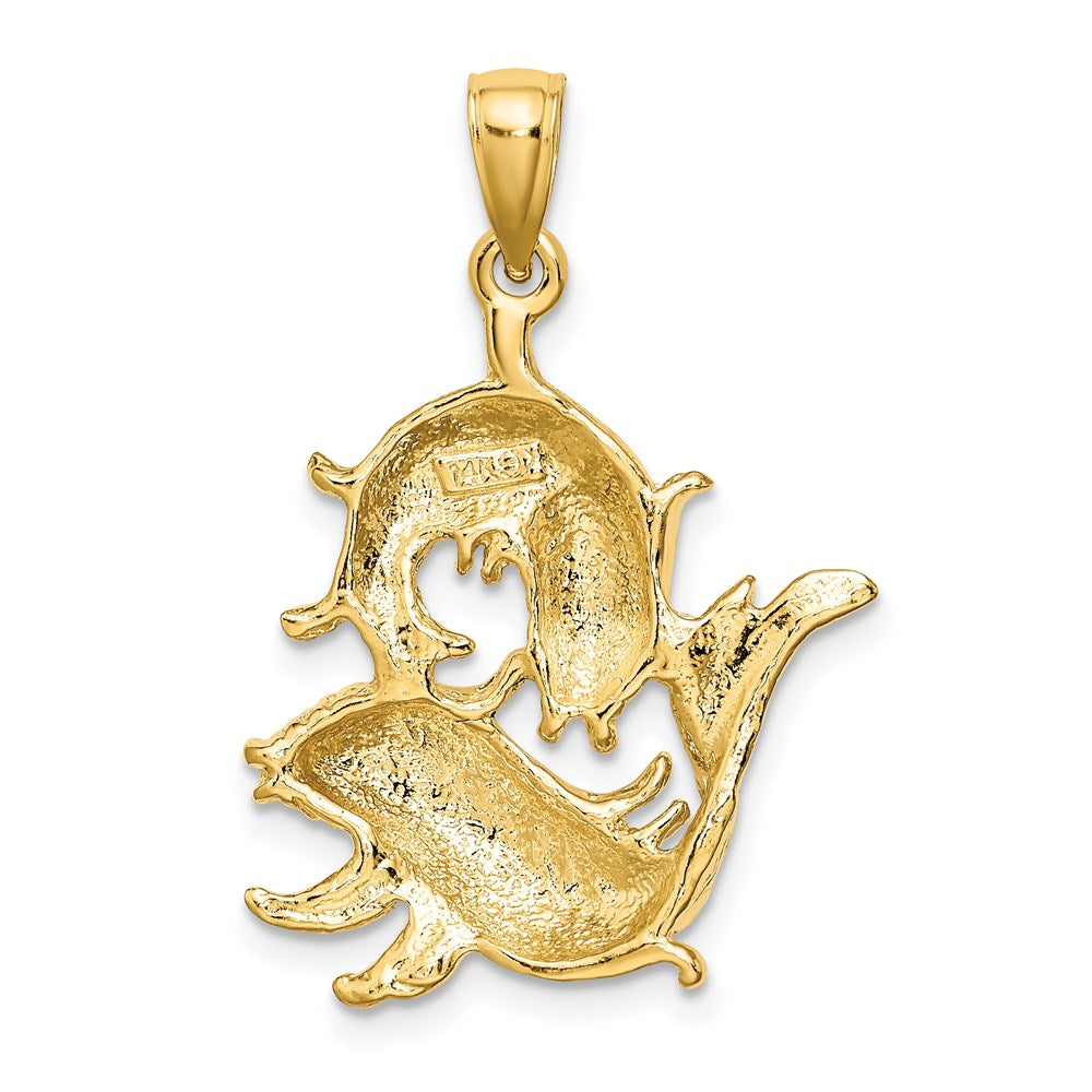 14k Yellow Gold Large Pisces Zodiac Charm