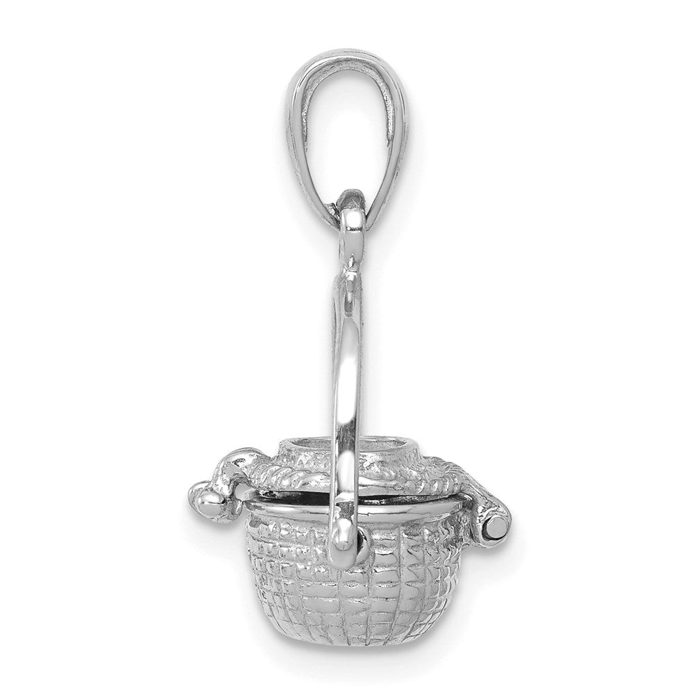 14k White Gold 3-D Nantucket Basket Charm