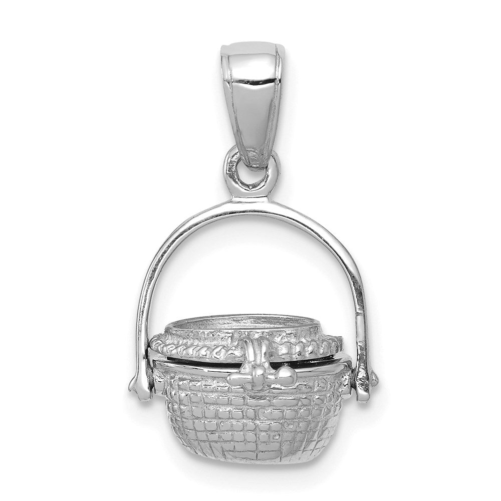 14k White Gold 3-D Nantucket Basket Charm