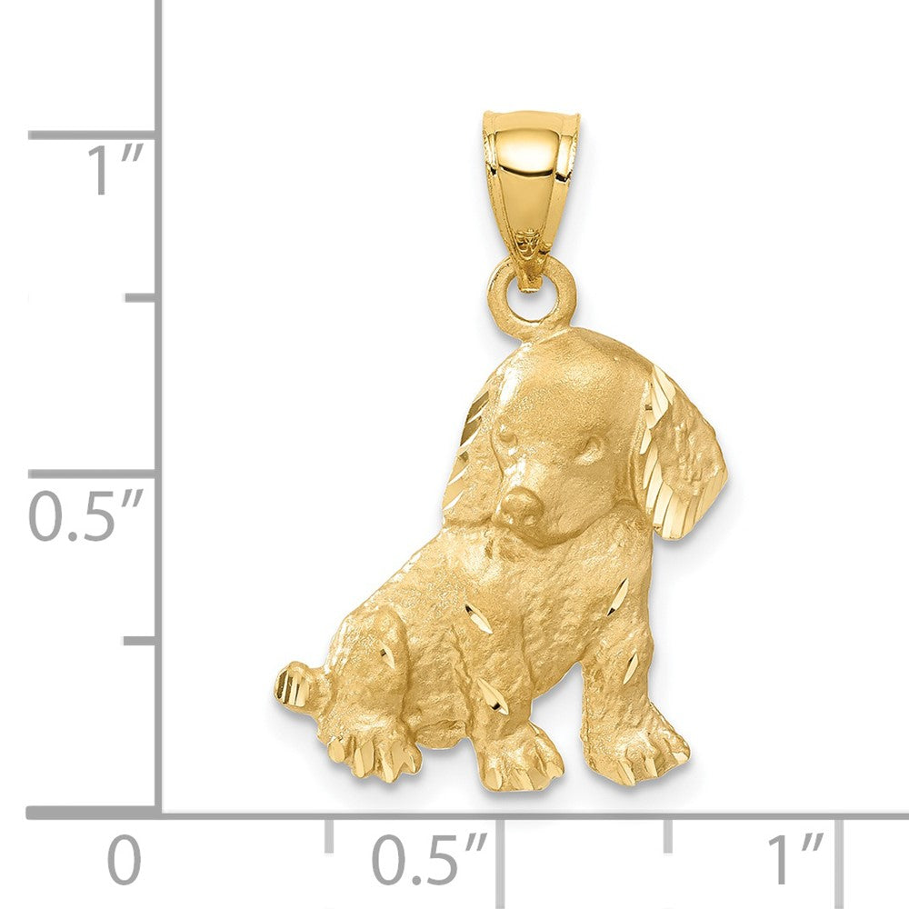 14k Yellow Gold Dog Charm