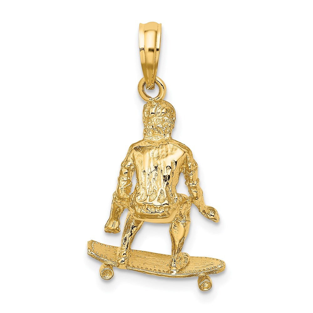 14k Yellow Gold 3-D Skateboarder Charm