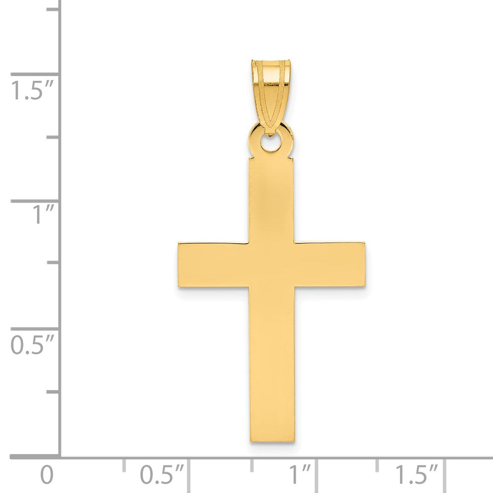 14k Yellow Gold Polished Cross Charm