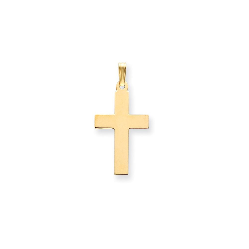 14k Yellow Gold Polished Cross Charm