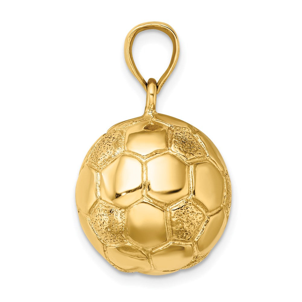 14k Yellow Gold 3-D Soccerball Charm