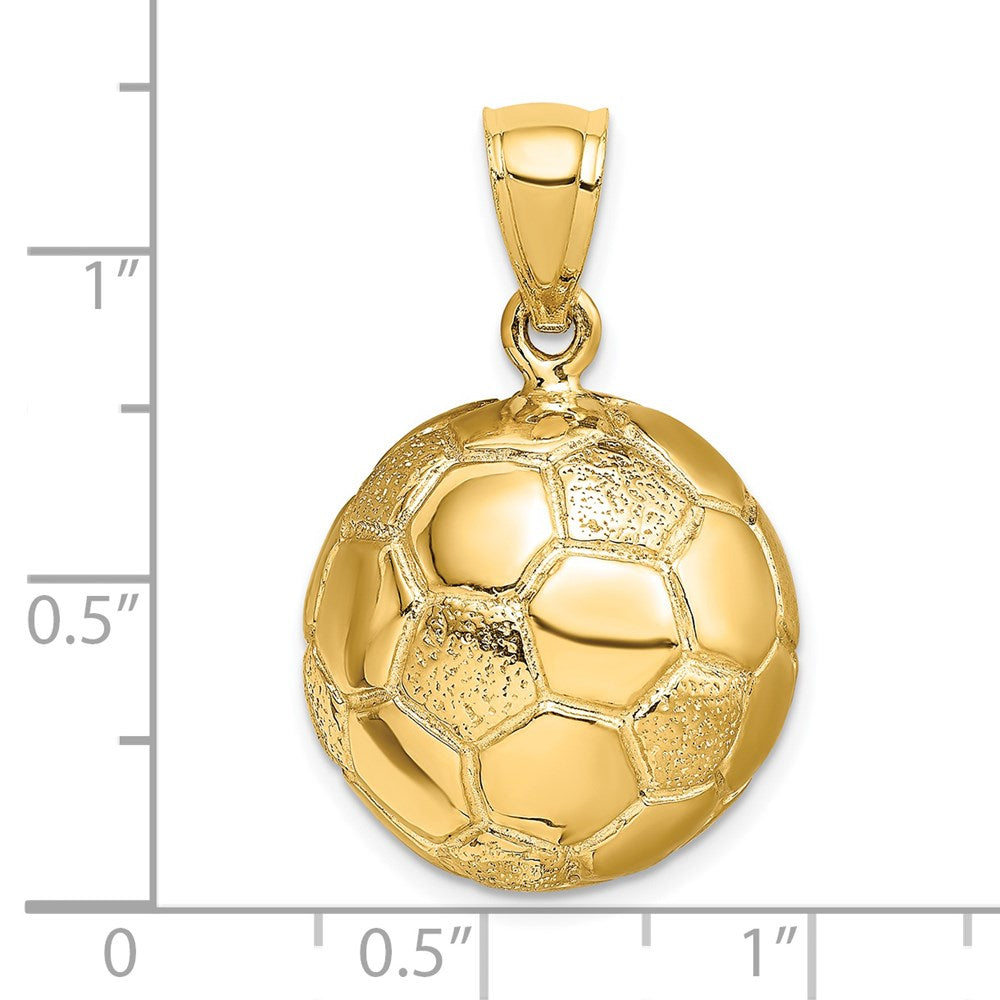 14k Yellow Gold 3-D Soccerball Charm