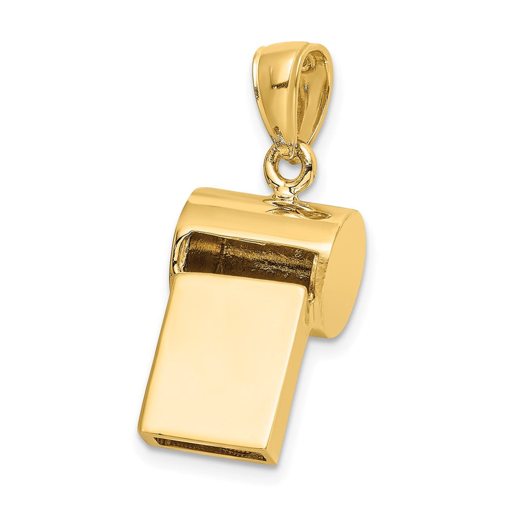 14k Yellow Gold 3-D Whistle Charm