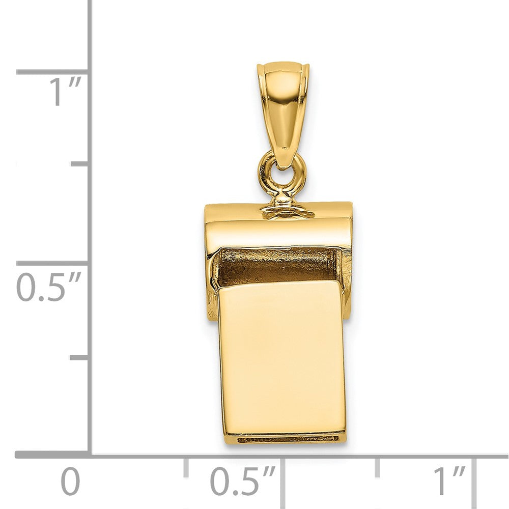 14k Yellow Gold 3-D Whistle Charm