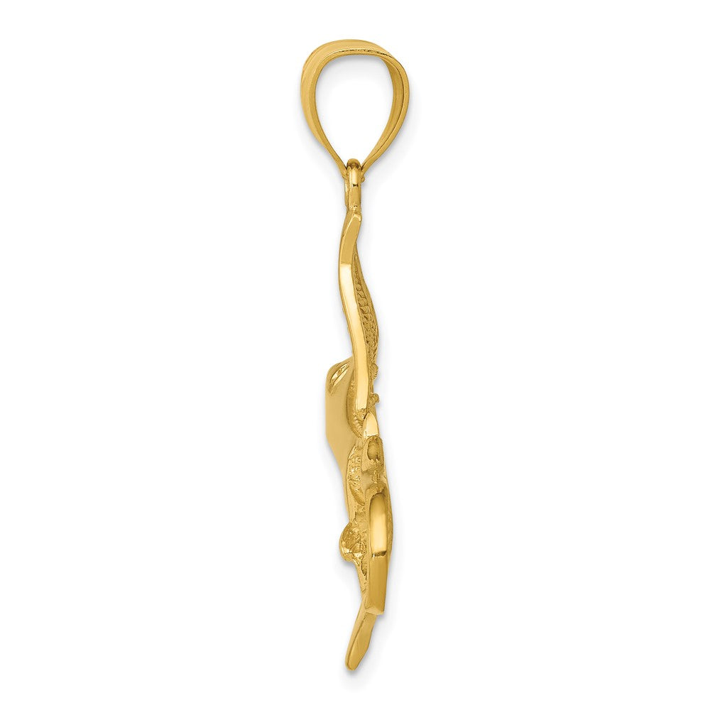 14k Yellow Gold Filigree Stingray Pendant