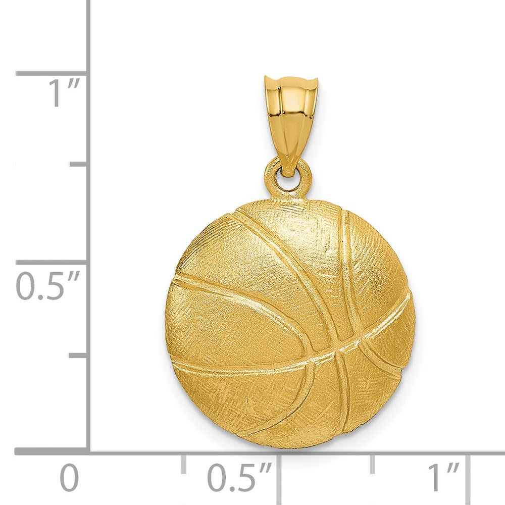 14k Yellow Gold Basketball Charm