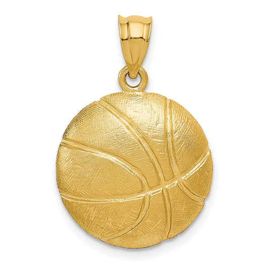 14k Yellow Gold Basketball Charm