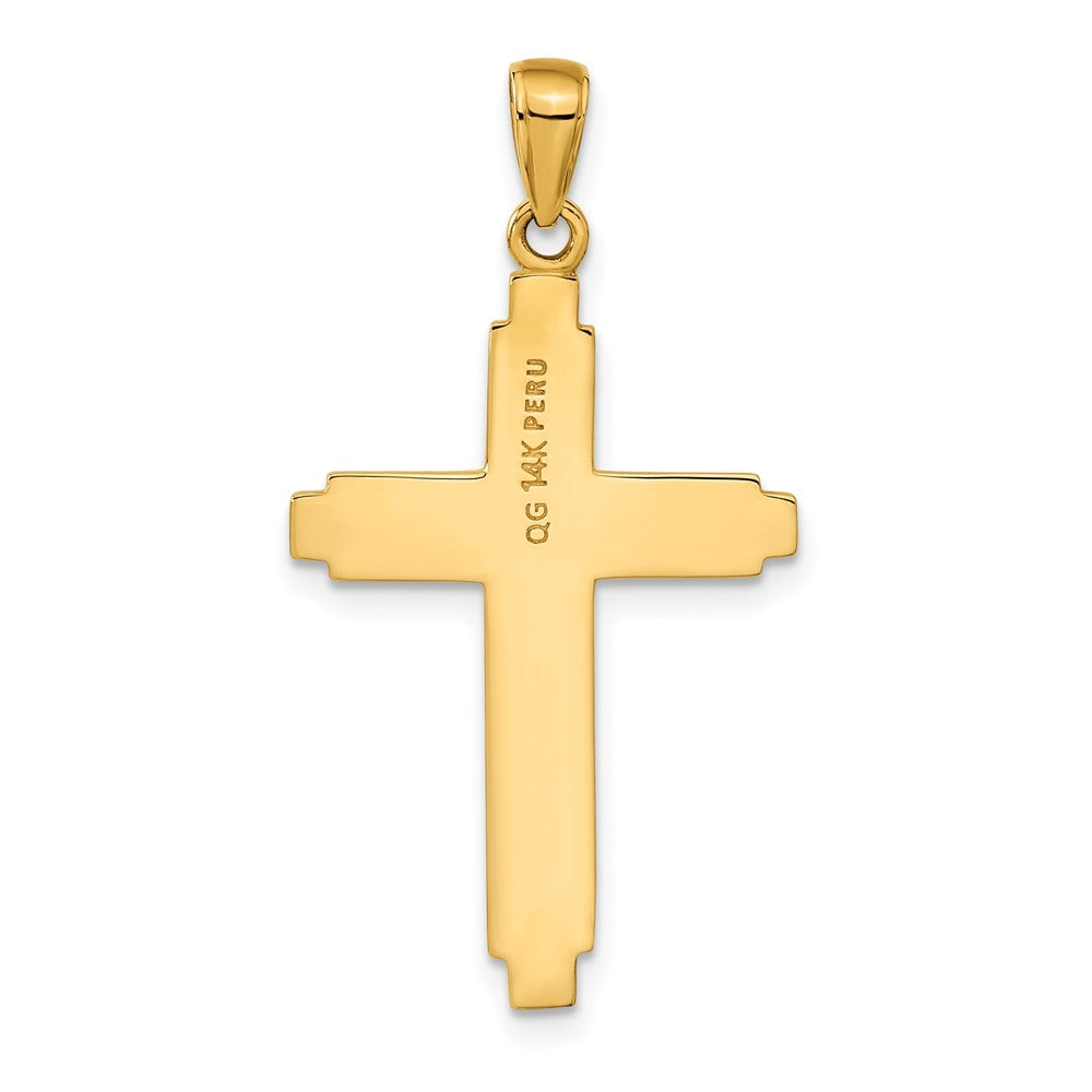 14k Yellow Gold Solid Cross Pendant