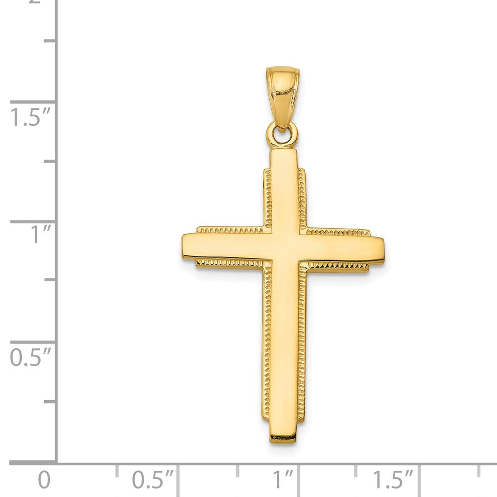 14k Yellow Gold Solid Cross Pendant