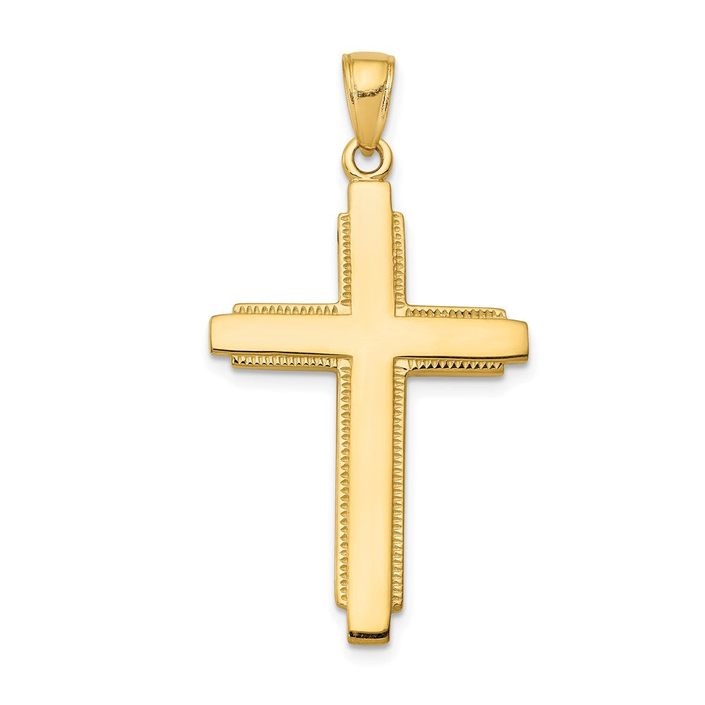 14k Yellow Gold Solid Cross Pendant