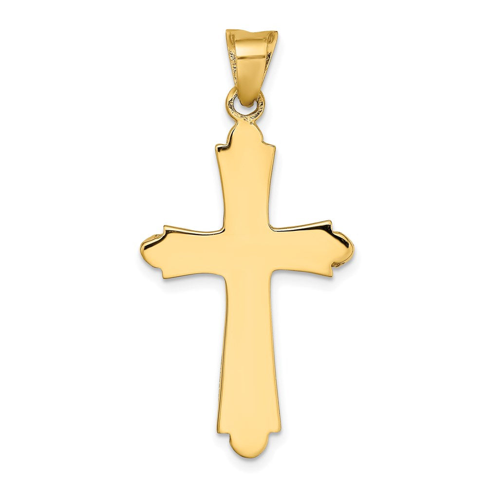 14k Two-tone Gold Solid Fashion Cross Charm