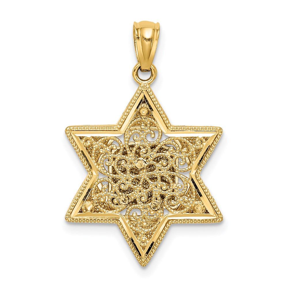 14k Two-tone Gold Star of David Pendant