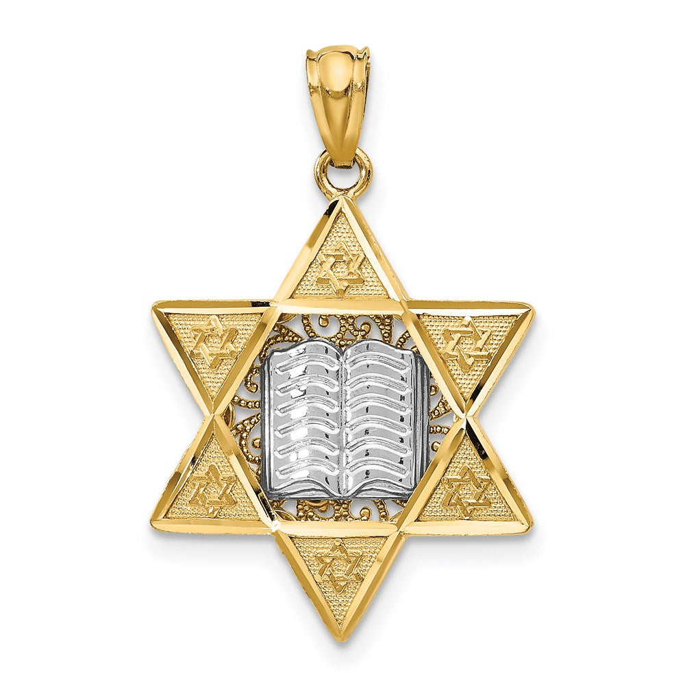 14k Two-tone Gold Star of David Pendant