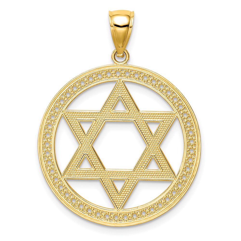 14k Yellow Gold Star of David Pendant