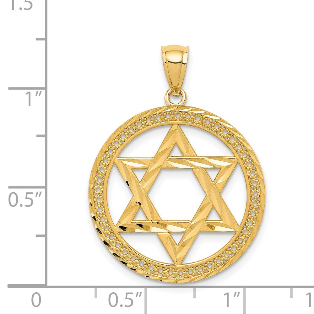 14k Yellow Gold Star of David Pendant