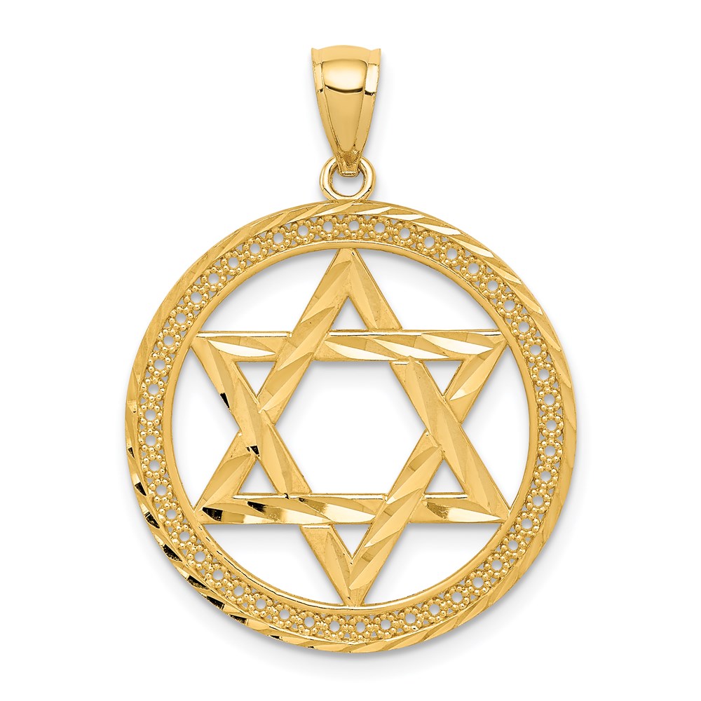 14k Yellow Gold Star of David Pendant