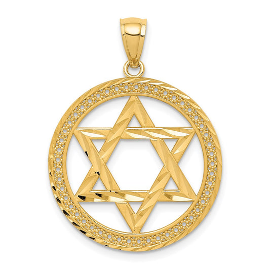 14k Yellow Gold Star of David Pendant