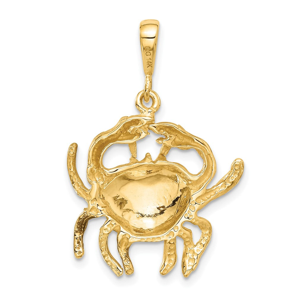 14k Yellow Gold Satin Diamond-cut Cancer Zodiac Charm