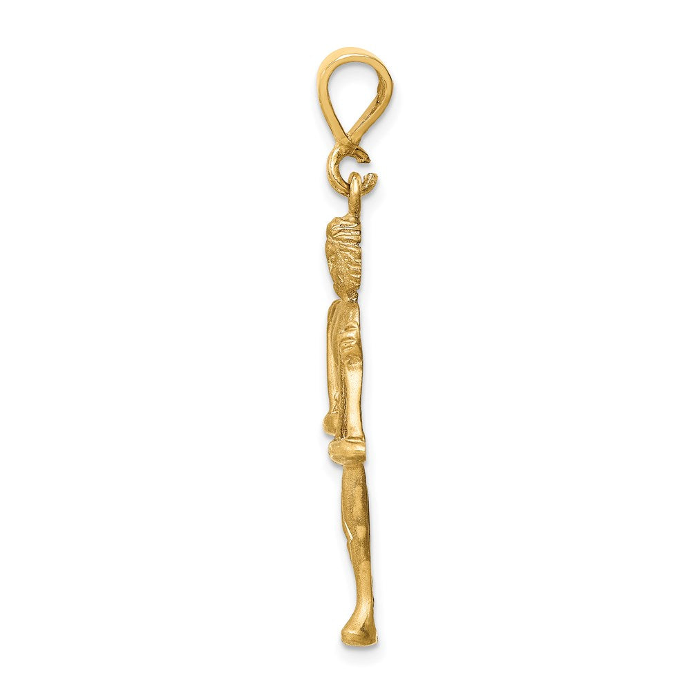 14k Yellow Gold Satin Diamond-cut Libra Zodiac Charm