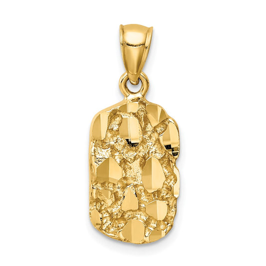 14k Yellow Gold Nugget Pendant