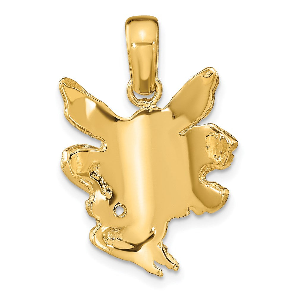 14k Yellow Gold Satin and Polished Fairy Charm