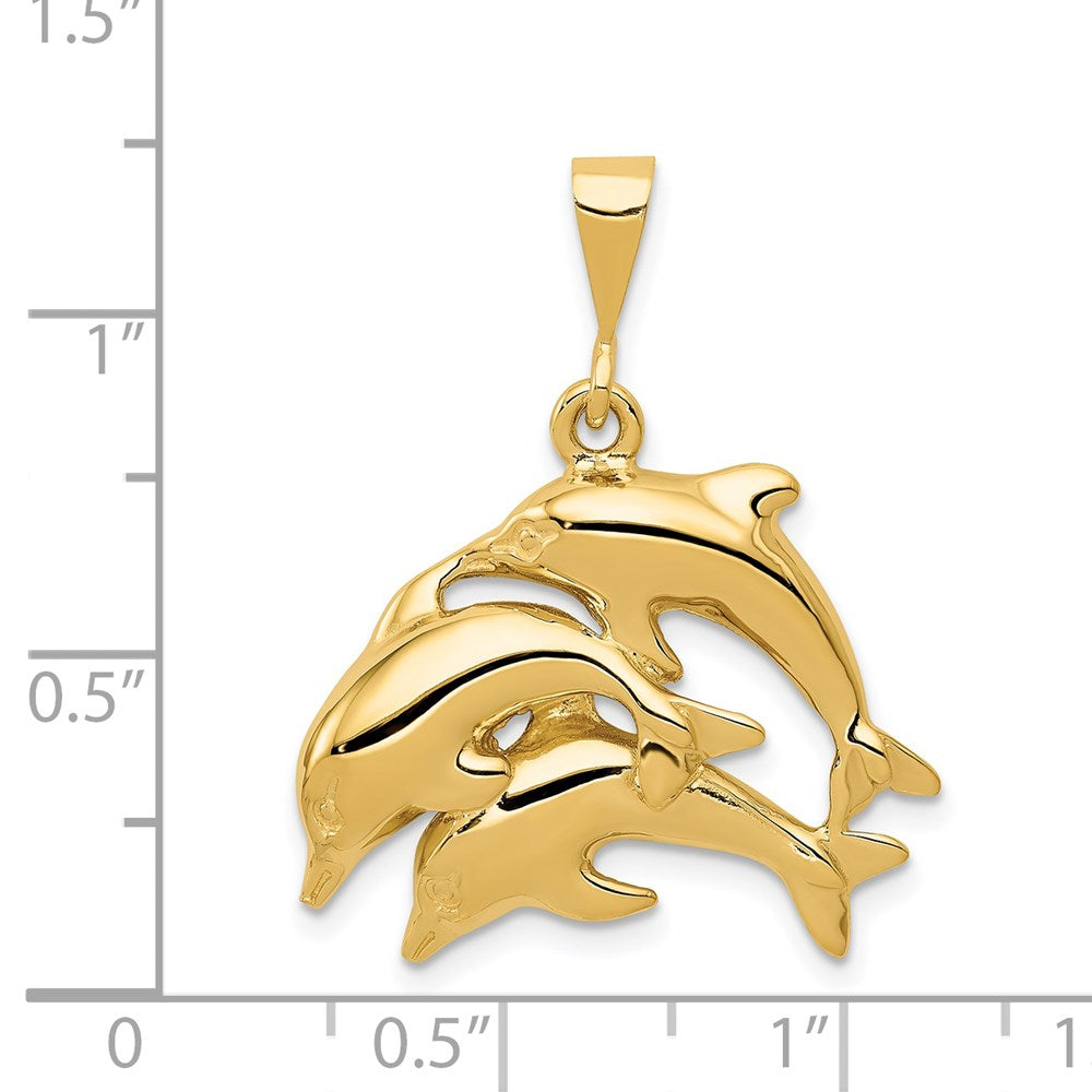 14k Yellow Gold Dolphin Charm