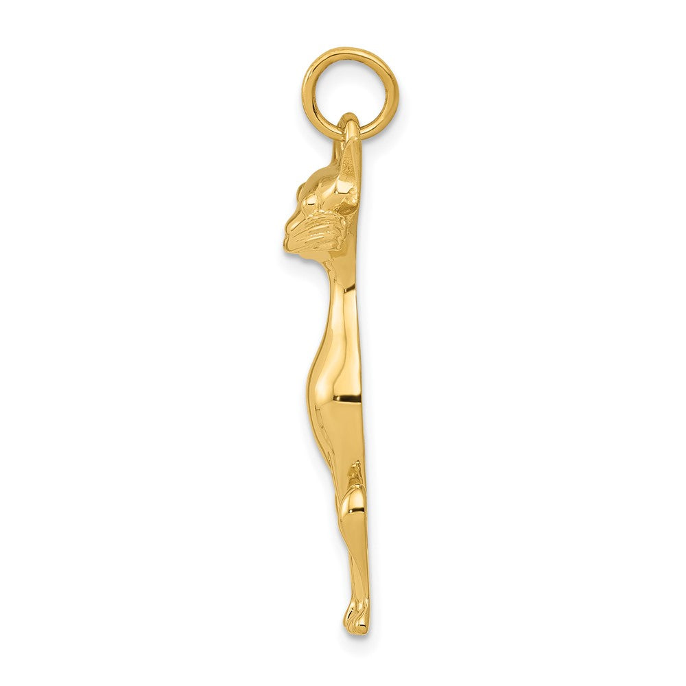 14k Yellow Gold Cat Charm