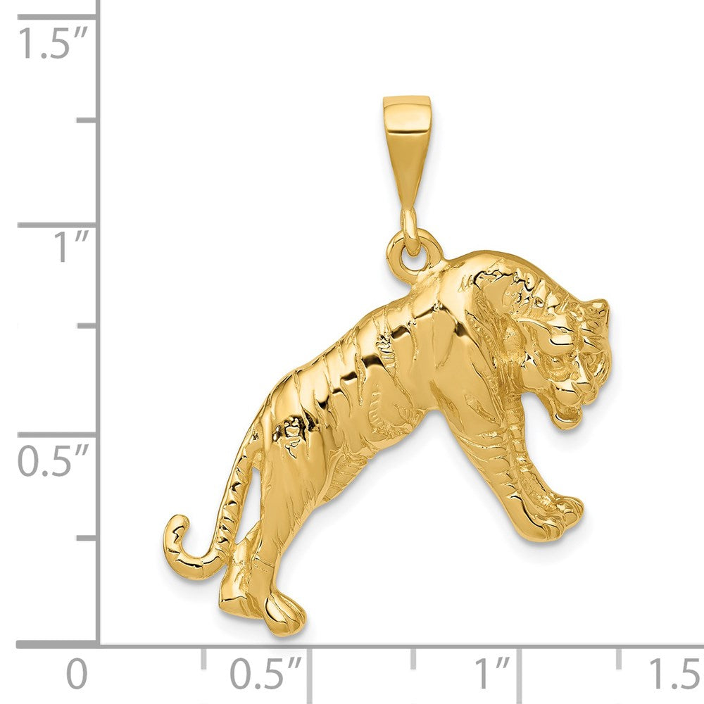 14k Yellow Gold Tiger Charm