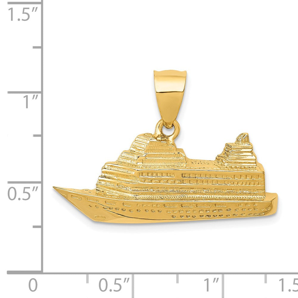 14k Yellow Gold Cruise Ship Charm