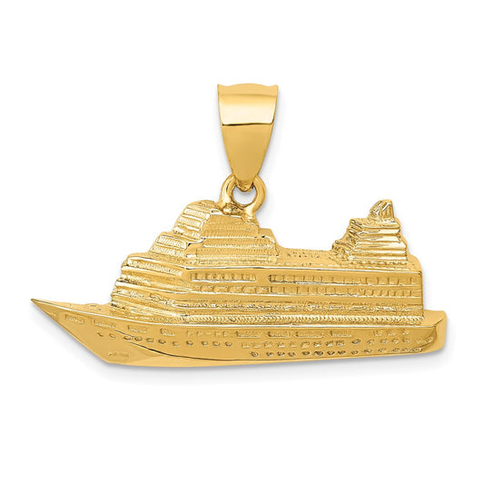 14k Yellow Gold Cruise Ship Charm