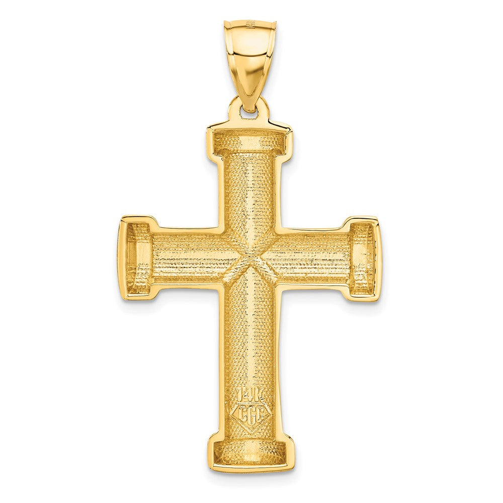 14k Yellow Gold Polished Latin Cross Pendant