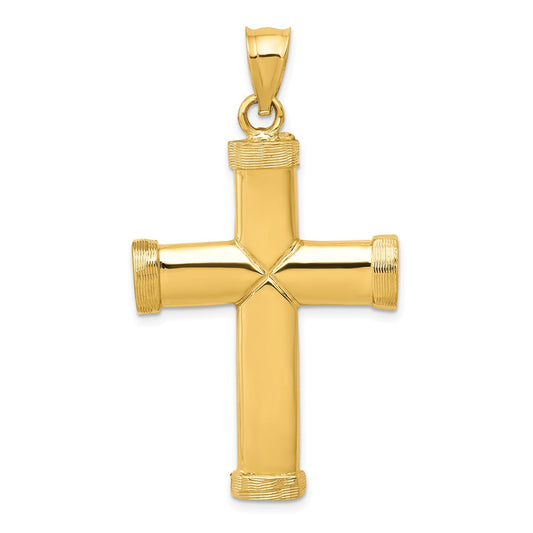 14k Yellow Gold Polished Latin Cross Pendant