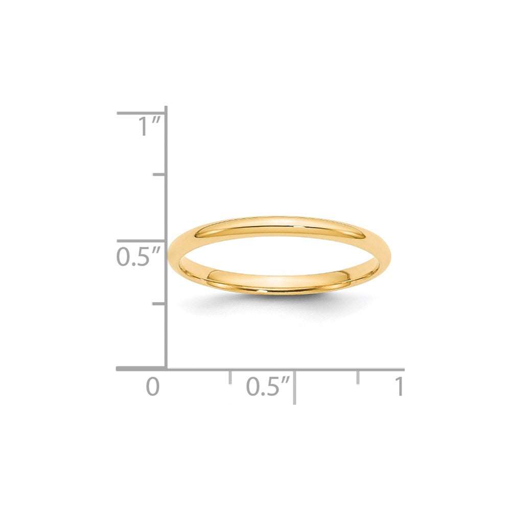 Solid 18K Yellow Gold 2mm Light Weight Comfort Fit Men's/Women's Wedding Band Ring Size 11.5