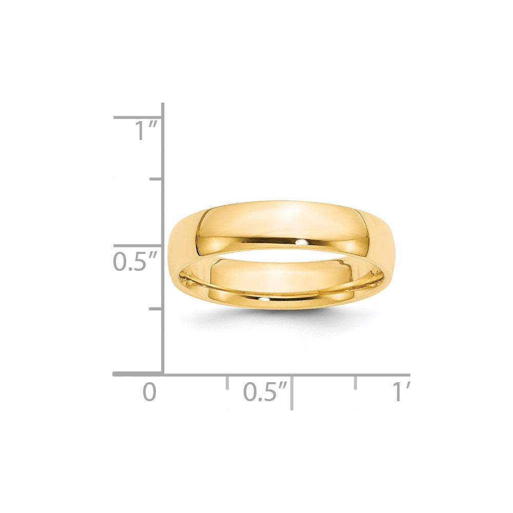 Solid 18K Yellow Gold 5mm Light Weight Comfort Fit Men's/Women's Wedding Band Ring Size 13