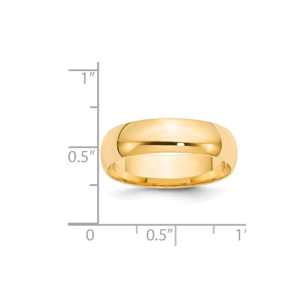 Solid 18K Yellow Gold 6mm Light Weight Comfort Fit Men's/Women's Wedding Band Ring Size 4