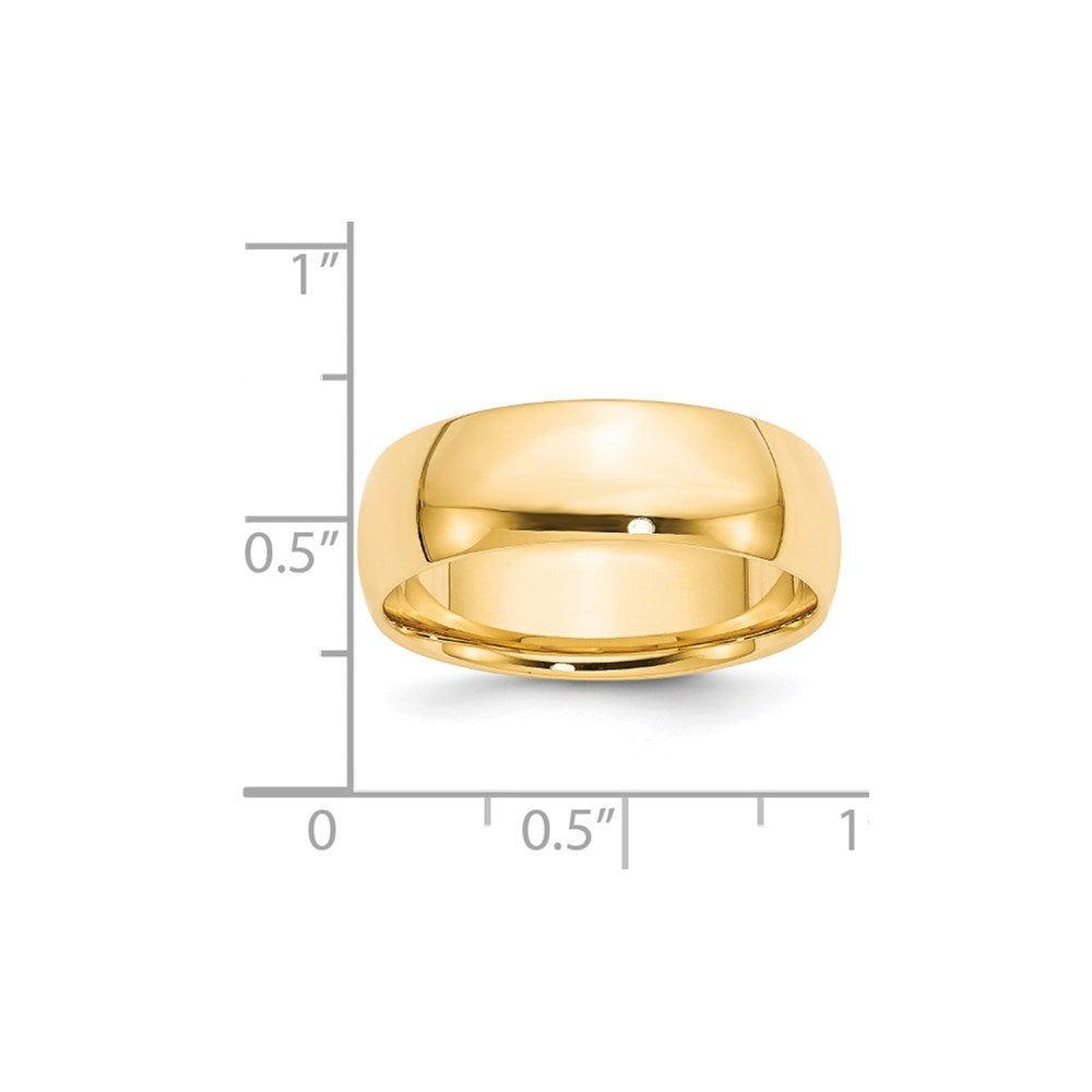 Solid 18K Yellow Gold 7mm Light Weight Comfort Fit Men's/Women's Wedding Band Ring Size 6.5