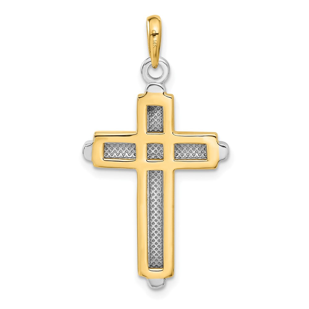 14k Two-tone Gold Cross Pendant