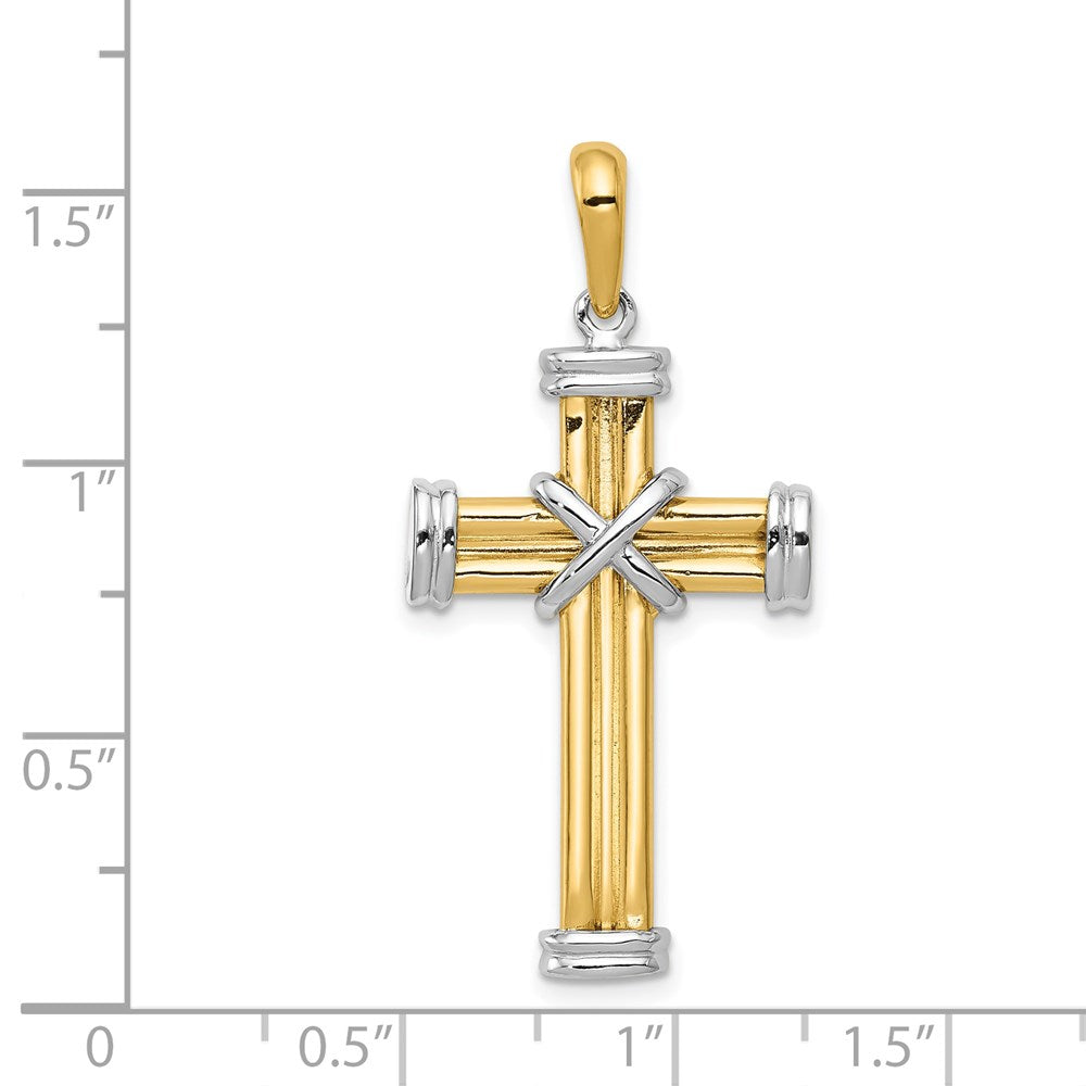 14k Two-tone Gold Latin Cross Pendant