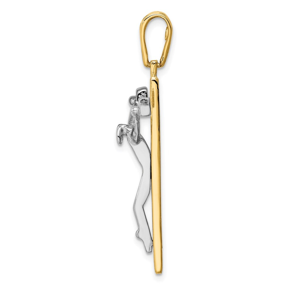 14k Two-tone Gold Crucifix Charm