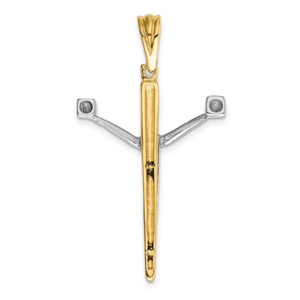 14k Two-tone Gold Crucifix Charm