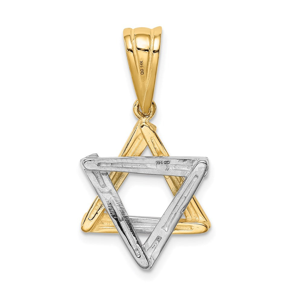 14k Two-tone Gold Star of David Pendant