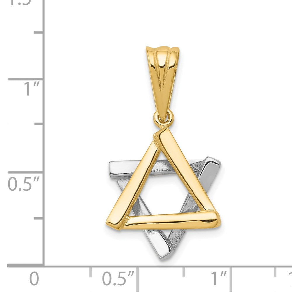 14k Two-tone Gold Star of David Pendant